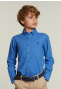 Custom fit cotton shirt blue bird