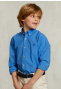 Custom fit poplin shirt azure