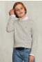 Normal fit basic crew neck pullover oyster mix