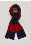 Striped cotton scarf dk navy/aspen red for boys