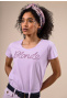 Basic cotton round neck T-shirt in Purple