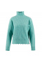 Short pullover with scalloped hems in Green