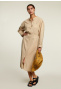 Robe crayon beige manches longues