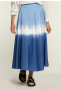 Long tie &#38; dye cotton skirt