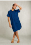 Blue linen dress with pocket