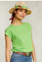 Groene katoenen mouwloze T-shirt