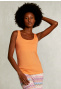 Orange basic sleeveless top