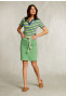 Green uni midi skirt