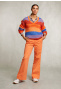 Orange wide cotton pants