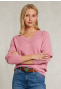 Pink raglan V-neck sweater