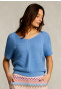 Blue V-neck sweater short sleeves