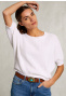 White cotton sweater short sleeves