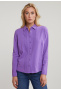 T-shirt classique boutonné manches longues violet