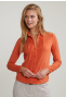 T-shirt classique boutonné manches longues orange