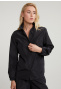 Black taffeta blouse long sleeves