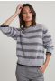 Grey striped round neck sweater