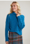 Pull col montant manches longues bleu