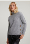 Pull laine col montant gris