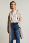 Beige belted buttoned trenchcoat