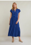 Robe large jersey manches courtes bleue
