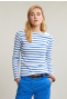 Off white/blue striped T-shirt long sleeves
