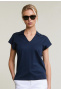 Navy V-neck polo T-shirt short sleeves