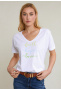 White/green fantasy T-shirt short sleeves