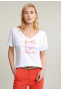 White/orange fantasy T-shirt short sleeves