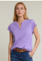 Purple sleeveless V-neck T-shirt