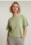 Olive green loose T-shirt short sleeves