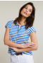Blue/white striped V-neck T-shirt