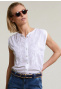 Off white sleeveless embroidered blouse