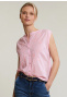 Roze mouwloze geborduurde blouse