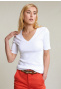 White basic V-neck T-shirt 1/2 sleeves