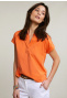 Orange V-neck polo T-shirt short sleeves