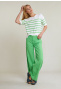 Pantalon lin-coton vert