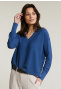 Blue basic V-neck sweater long sleeves