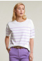 Off white/lila striped sweater short sleeves