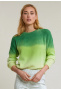 Green alpaca-virgin wool gradient sweater
