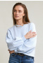 Pull polaire col rond bleu