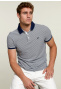 Custom fit striped polo natural