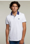 Custom fit cotton polo in white
