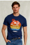 Normal fit T-shirt oxford blauw