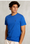 Custom fit pima katoen T-shirt caribbean blue