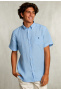 Custom fit linen shirt short sleeves bay blue