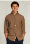 Custom fit linen shirt dark desert mix