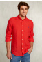 Custom fit linen shirt pomegranate