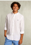 Custom fit linen shirt white
