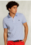 Custom fit cotton polo blue gin mix