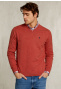 Normal fit basic cotton V-neck pullover masai mix